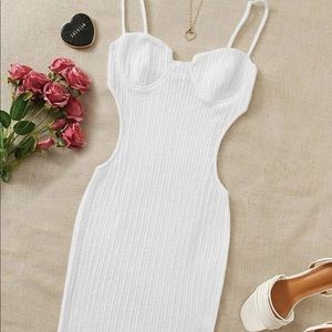 🛍 White cutout mini dress